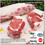 Beef Ribeye lip-on USDA CHOICE frozen whole cut +/- 8kg price/kg brand BLUERIBBON - PREORDER 2-3 days notice (Scotch-Fillet / Cube-Roll)